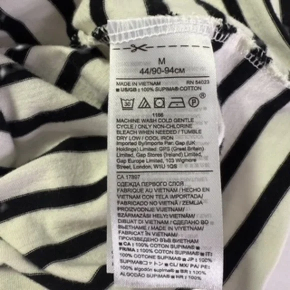 Banana Republic Horizontal Stripe Crew Neck Short Sleeve Signature Tee Size M - Picture 7 of 7